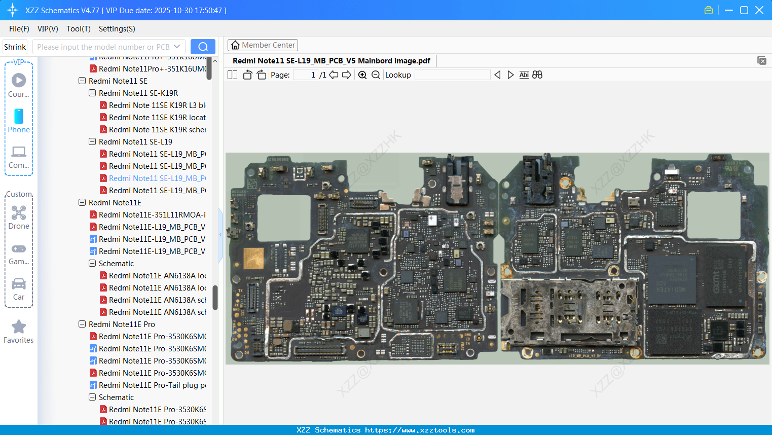 Xiaomi Redmi Note11 SE-L19_MB_PCB_V5 Mainbord Image